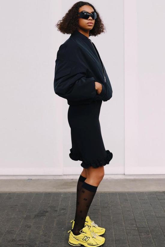  가니 양말 버터플라이 레이스  블랙 - GANNI