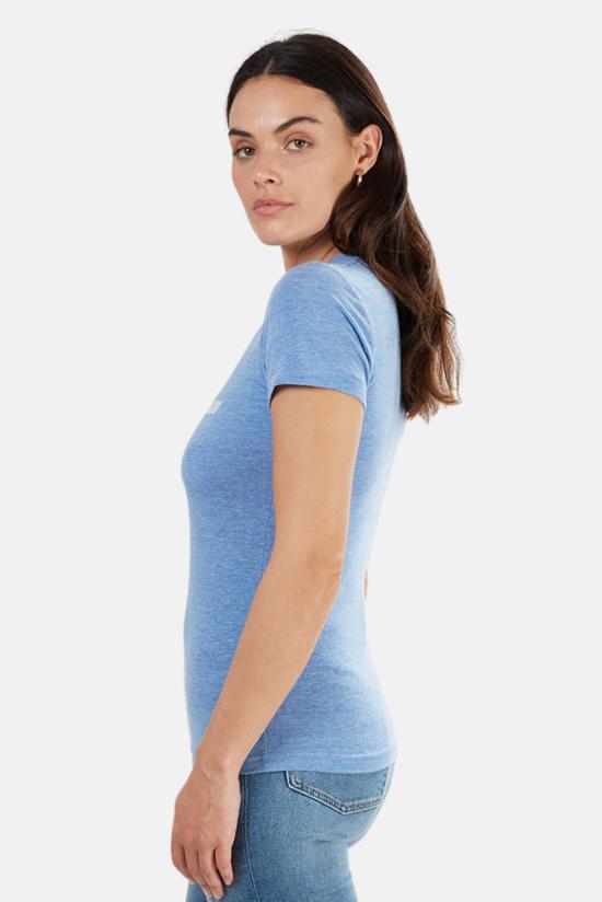  블루&크림 반팔 티셔츠 스크립트 크루넥 티셔츠 블루 - BLUE&CREAM