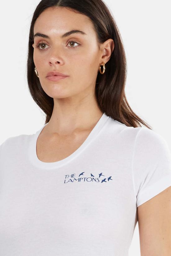  블루&크림 반팔 티셔츠 램튼스 체스트 로고 크루넥 티셔츠 화이트 - BLUE&CREAM