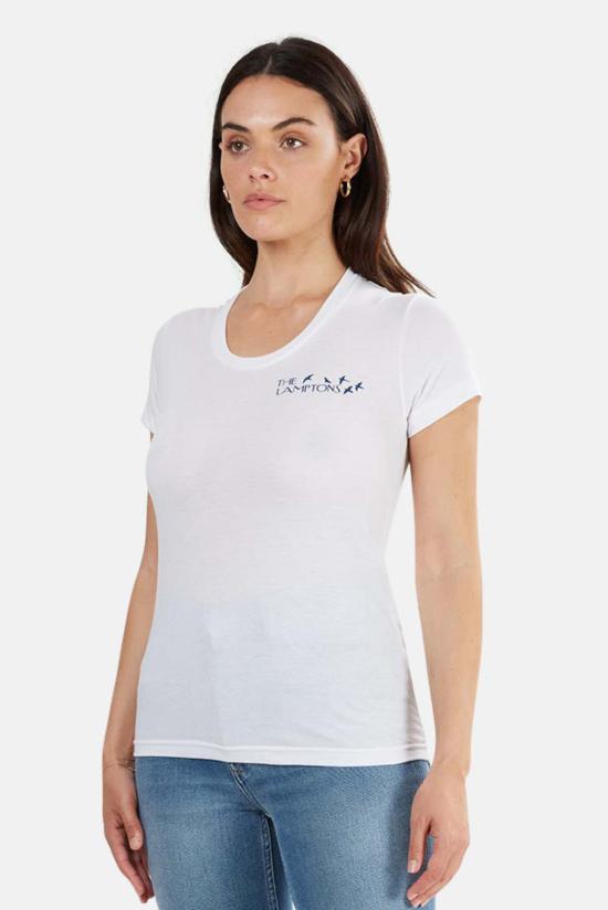  블루&크림 반팔 티셔츠 램튼스 체스트 로고 크루넥 티셔츠 화이트 - BLUE&CREAM