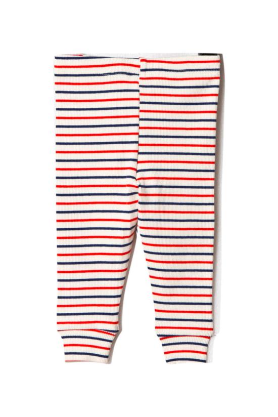  [키즈] 미니로디니 트레이닝/조거 팬츠 미니 로디니 스트라이프 리브 레깅스 오프 화이트 - MINI RODINI