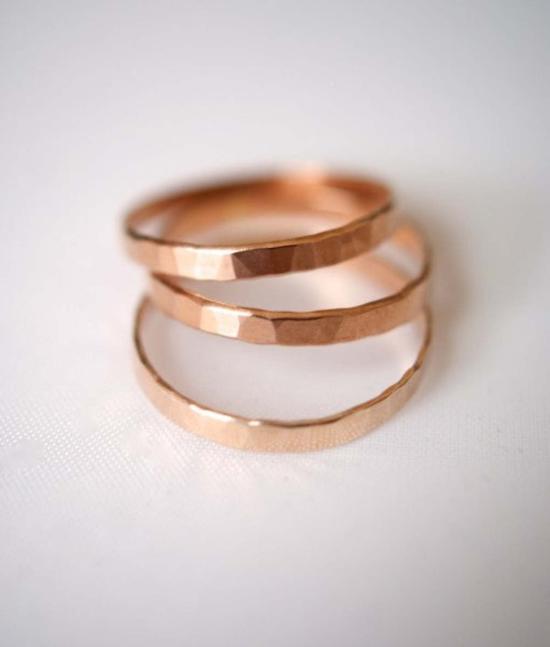  한나 나오미 반지 Hannah Naomi Extra Thick Hammered Ring Gold - HANNAH NAOMI