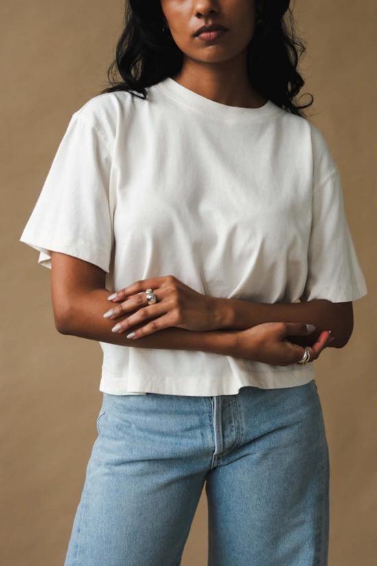  Richer Poorer 반팔 티셔츠 반팔 크롭 티 본