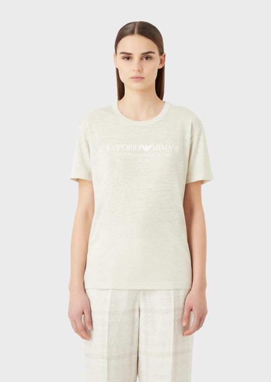  엠포리오 아르마니 반팔 티셔츠 8N2T7F 2JSAZ 0103 Beige - EMPORIO ARMANI