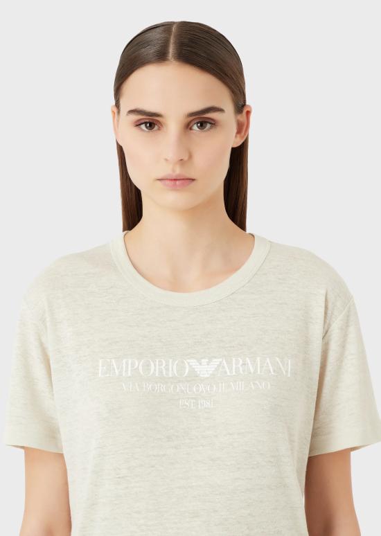  엠포리오 아르마니 반팔 티셔츠 8N2T7F 2JSAZ 0103 Beige - EMPORIO ARMANI