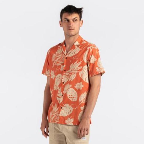  뱅크 저널 반팔 셔츠 Banks Journal Vibes S/S 워븐  워시드 레드 - BANKS JOURNAL