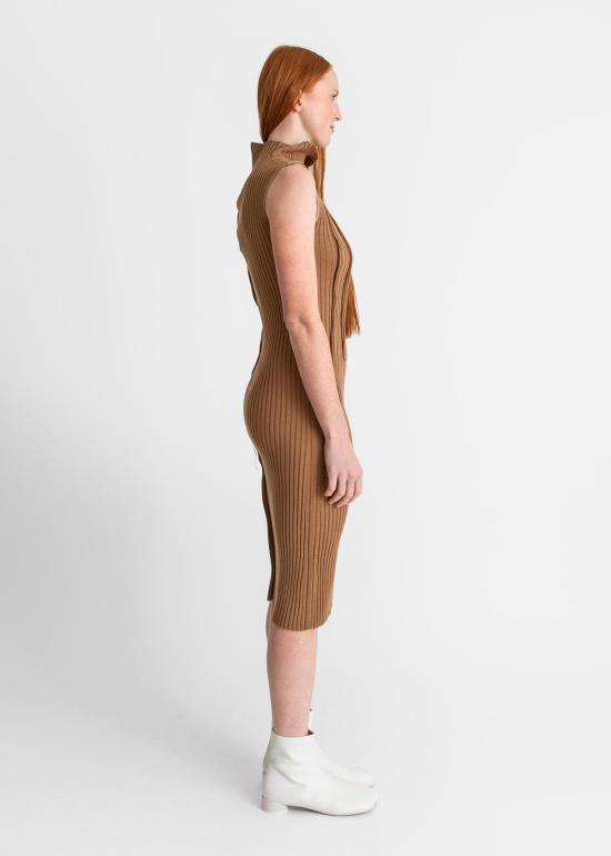  MM6 메종마르지엘라 롱 원피스 Mm6 메종 마르지엘라 리브 맥시 드레스 캐멀 - MM6 MAISON MARGIELA