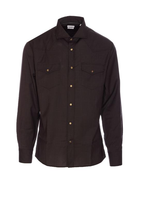 25SS 브루넬로 쿠치넬리 긴팔 셔츠 MM6704008 C051 Brown