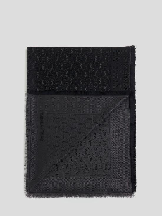 25SS 생로랑 머플러/스카프 689147 3YI741061 Black dark grey - SAINT LAURENT