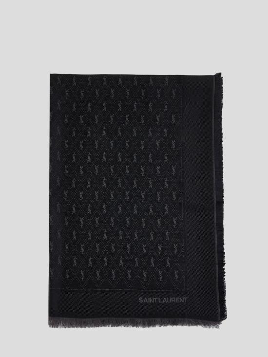 25SS 생로랑 머플러/스카프 689147 3YI741061 Black dark grey