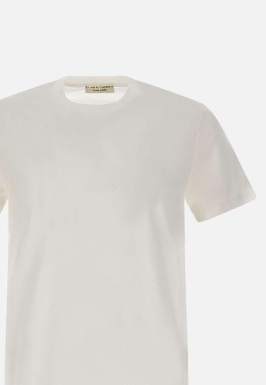 26SS 필리포 드 로렌티스 반팔 티셔츠 TSMCJCREPE U001 BIANCO - FILIPPO DE LAURENTIIS