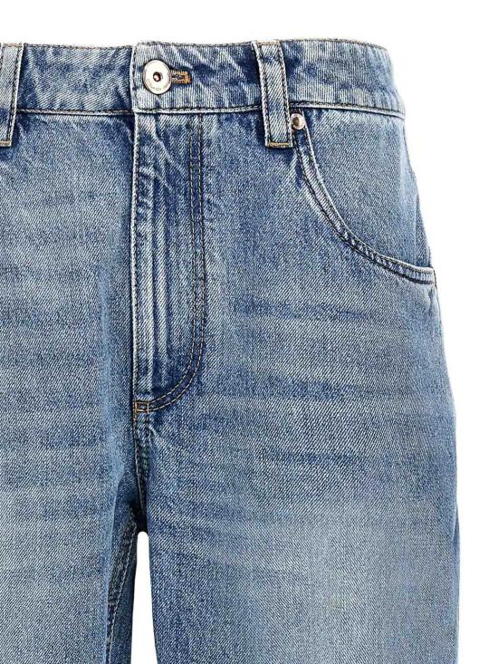 26SS 브루넬로 쿠치넬리 스트레이트 팬츠 MA095P5847C8926 Blue - BRUNELLO CUCINELLI