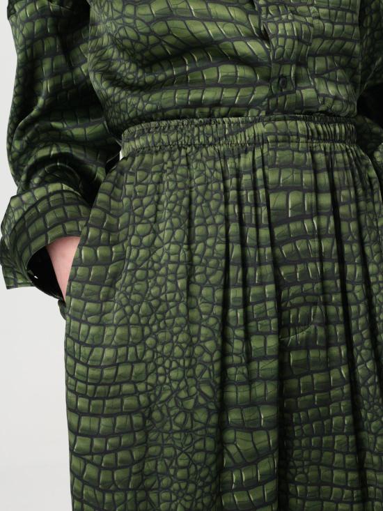 25FW 발렌시아가 팔라초 팬츠 681822TRLC7 3001 Green - BALENCIAGA