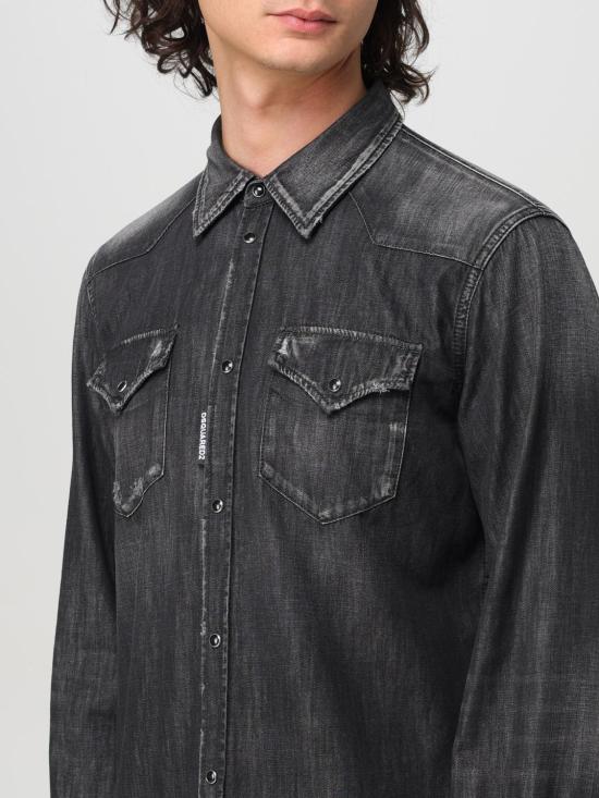 25FW 디스퀘어드2 긴팔 셔츠 S74DM0848S30826 900 Black - DSQUARED2