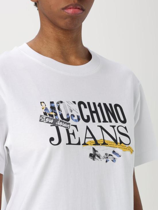 25SS 모스키노 반팔 티셔츠 07113229 7001 White - MOSCHINO