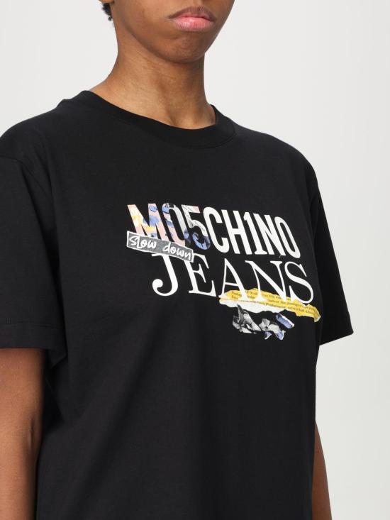 25SS 모스키노 반팔 티셔츠 07113229 7555 Black - MOSCHINO