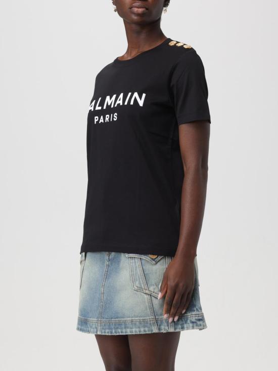 25SS 발망 반팔 티셔츠 BF1EF005BB02 EAB Black - BALMAIN