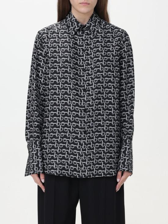25FW 버버리 프린트 실크 셔츠  8090732 Silver