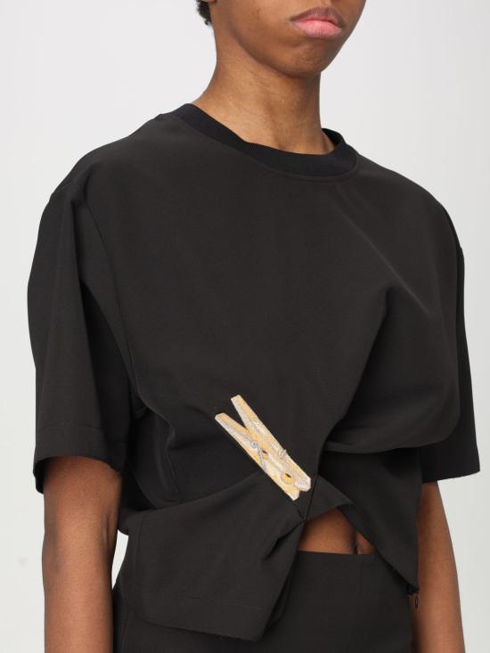 25SS 모스키노 반팔 티셔츠 02213722 1555 Black - MOSCHINO