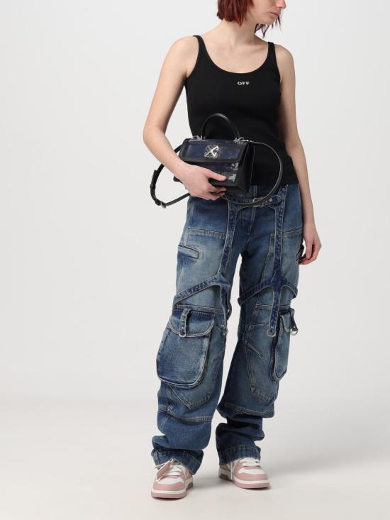 25FW 오프화이트 민소매 티셔츠 OWAD072C99JER002 1001 Black - OFF WHITE