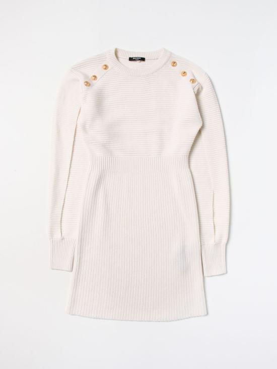 25FW [키즈] 발망 원피스 BT1B40W0113 106 Yellow Cream