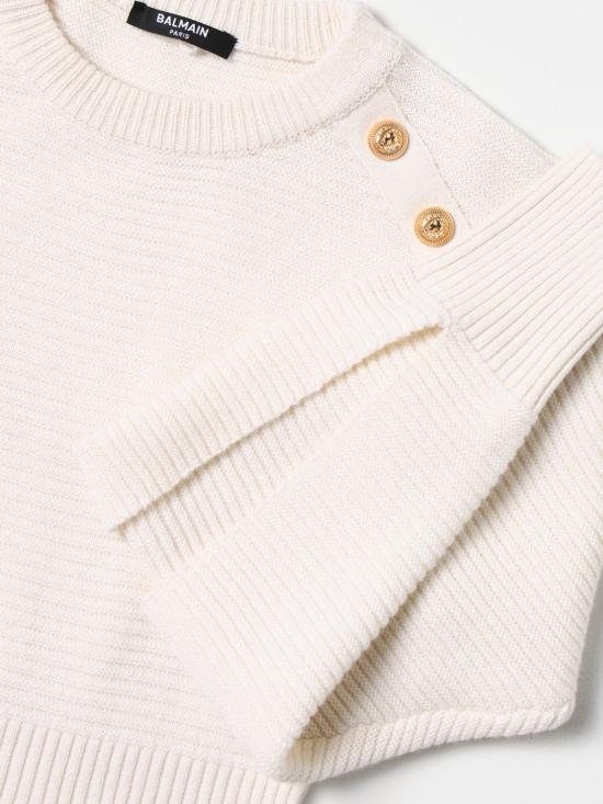 25FW [키즈] 발망 원피스 BT1B40W0113 106 Yellow Cream - BALMAIN