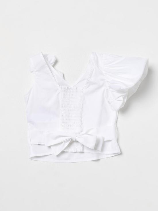  [키즈] 미스블루마린 티셔츠 IA4079T8822 10602 White - MISS BLUMARINE