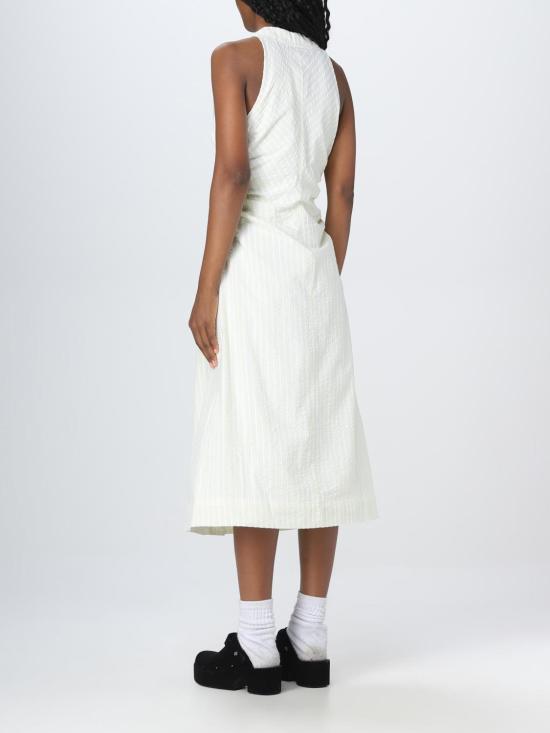  가니 롱 원피스 F7062 279 Yellow Cream - GANNI