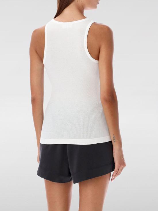 26SS 가니 소프트 코튼 립 탱크 탑 T3897 151 White - GANNI