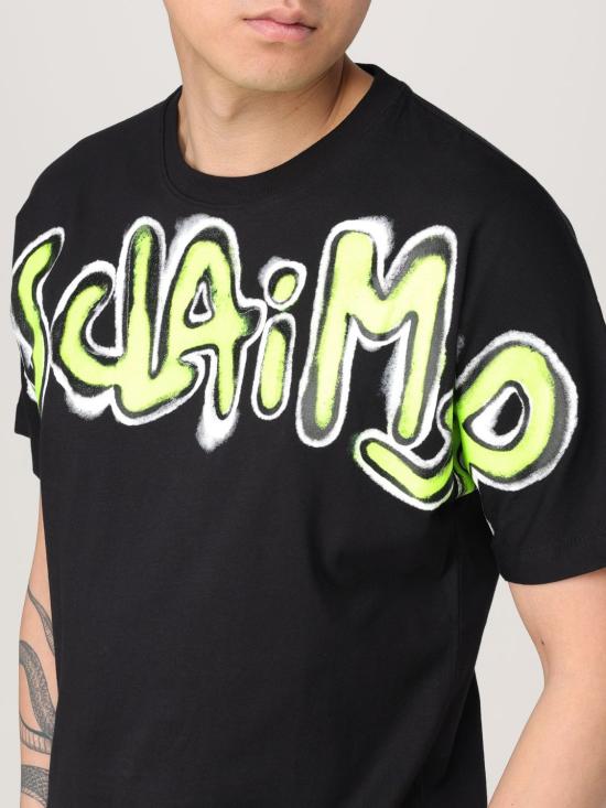 25FW 디스클레이머 반팔 티셔츠 DS54815 NERO ST GIALLO FLUO Black - DISCLAIMER