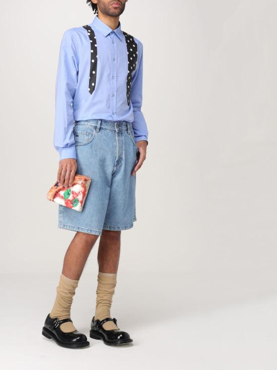 25FW 모스키노 긴팔 셔츠 02400234 1266 Gnawed Blue - MOSCHINO