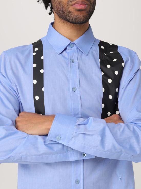 25FW 모스키노 긴팔 셔츠 02400234 1266 Gnawed Blue - MOSCHINO