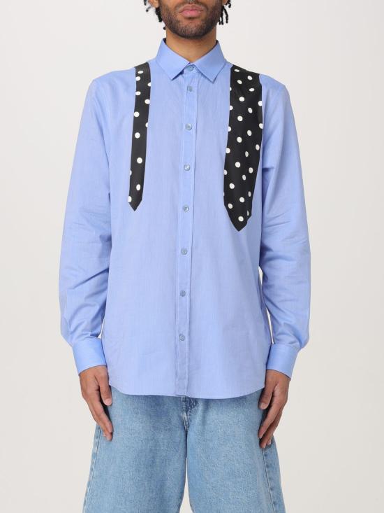 25FW 모스키노 긴팔 셔츠 02400234 1266 Gnawed Blue