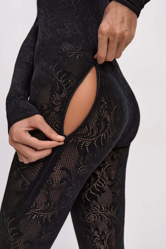  모노수트 바디수트 티셔츠 심리스 바디수트 블랙 - MONOSUIT