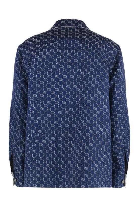 25SS 구찌 GG 쉐도우 코튼 셔츠 813998ZAR26 4069 BLUE