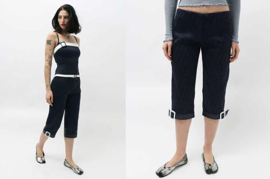  Super Yaya 크롭 팬츠 슈퍼야야 판타쿠르 벨트팬츠 - OTHER BRANDS