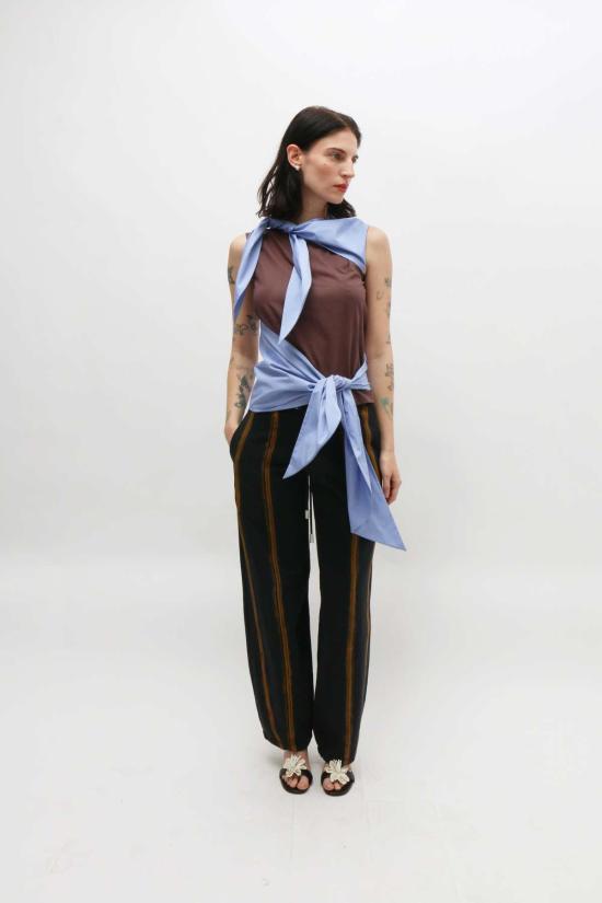  Super Yaya 민소매 티셔츠 슈퍼 야야 바이 컬러 스카프 탑 - OTHER BRANDS