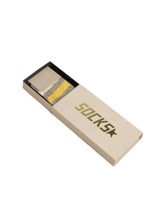 25FW 골든구스 양말 GUP00883P000488 82892 MELANGE GREY MAIZE HERITAGE WHITE - GOLDEN GOOSE