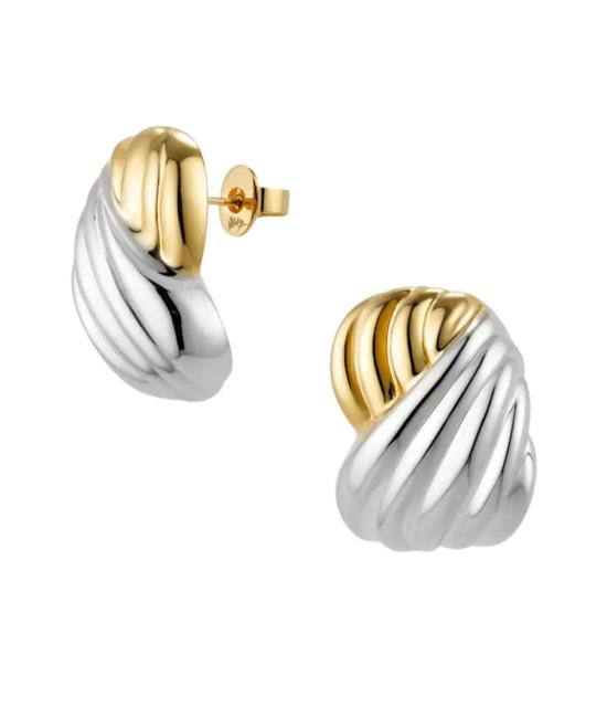  롤라 이어링 클레오 투톤 스터드 믹스드 메탈