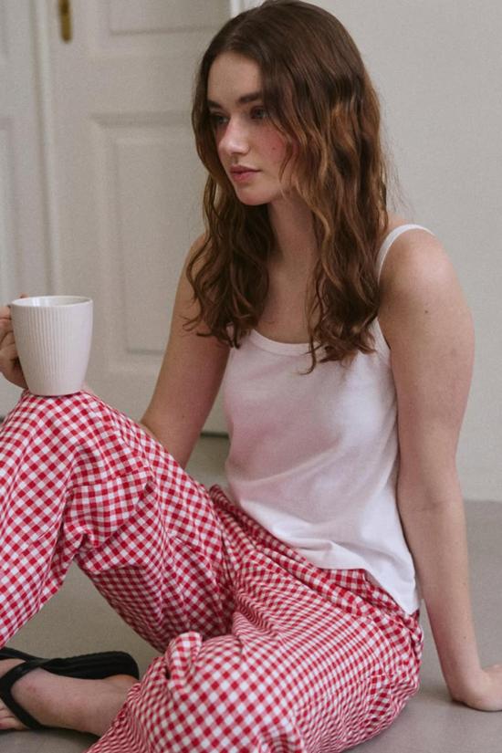  르 본 숍 팔라초 팬츠 Le Bon Shoppe Arc  레드 깅엄 - Le Bon Shoppe