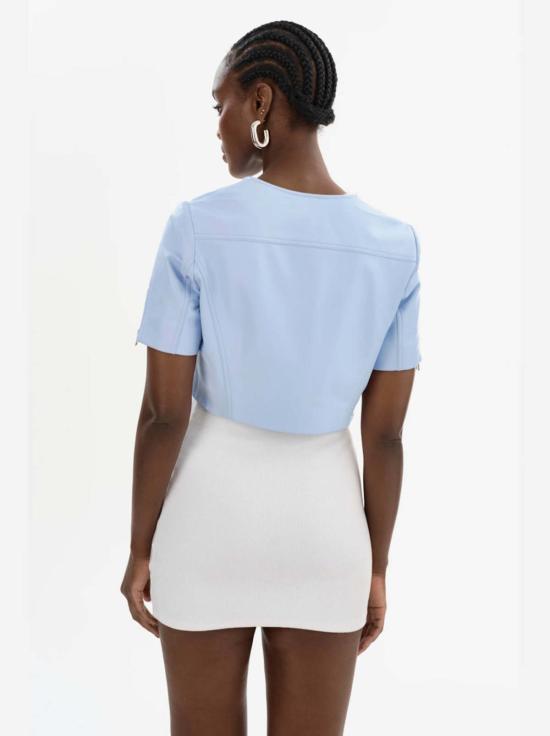  La Marque 가죽 자켓 Kirsi 크롭 바이커 재킷 쿨 블루 - OTHER BRANDS