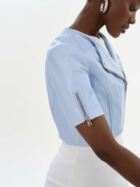  La Marque 가죽 자켓 Kirsi 크롭 바이커 재킷 쿨 블루 - OTHER BRANDS