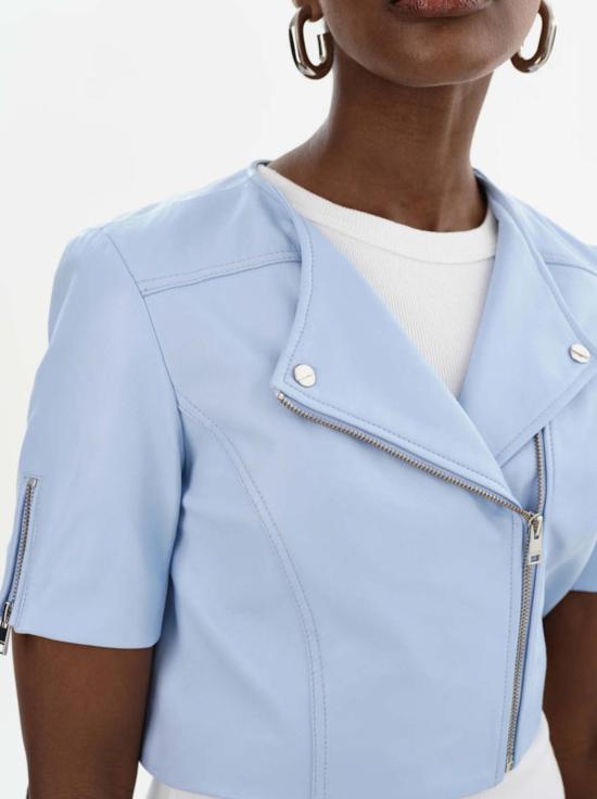  La Marque 가죽 자켓 Kirsi 크롭 바이커 재킷 쿨 블루 - OTHER BRANDS