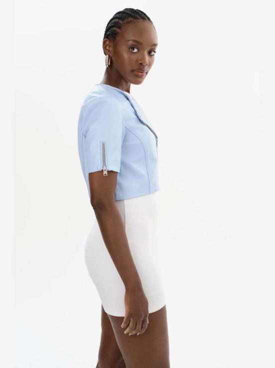  La Marque 가죽 자켓 Kirsi 크롭 바이커 재킷 쿨 블루 - OTHER BRANDS