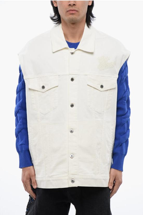  오프화이트 데님 자켓 OMYR002S24DEN0010202 White