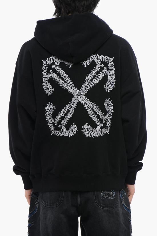  오프화이트 후드 티셔츠 OMBB085S24FLE0011001 Black - OFF WHITE