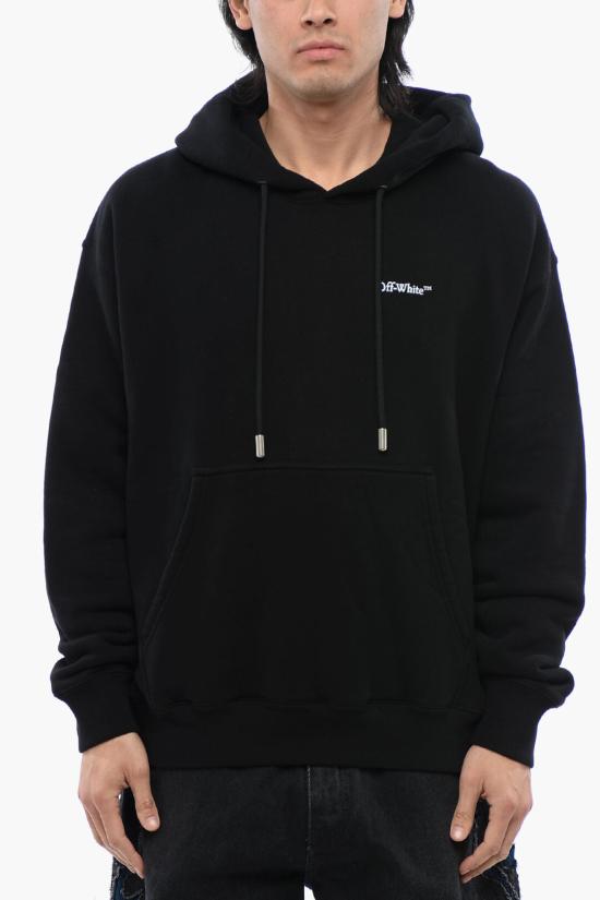  오프화이트 후드 티셔츠 OMBB085S24FLE0011001 Black
