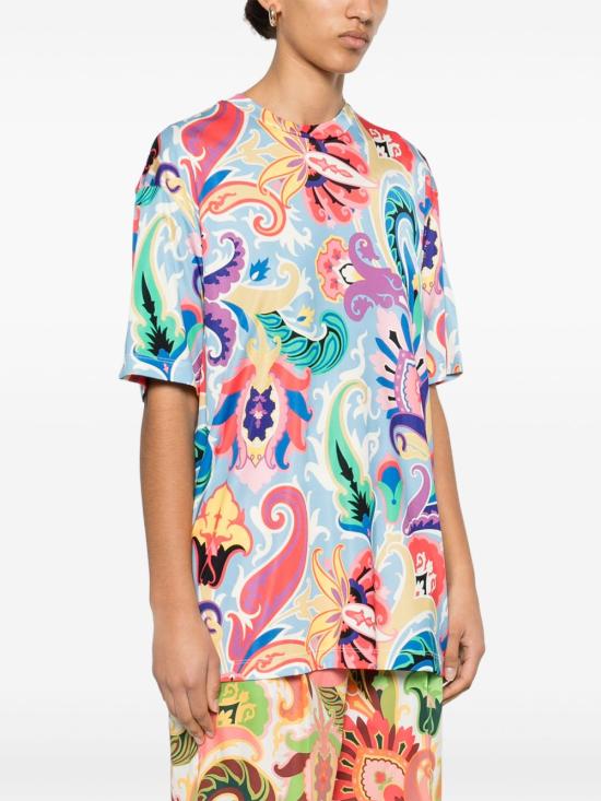 25SS 에트로 반팔 티셔츠 WRMA0007 99IAD11X0887 Blue - ETRO