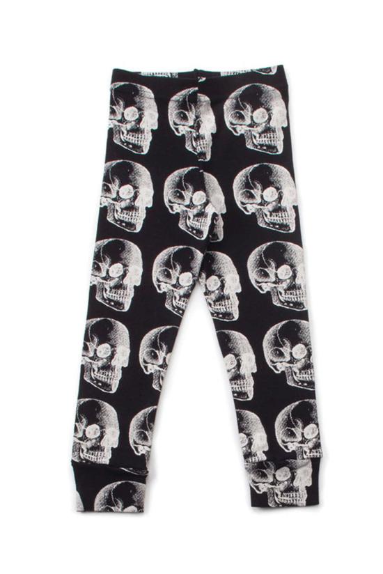  [키즈] 누누누 트레이닝/조거 팬츠 엑스레이 스컬 레깅스 블랙