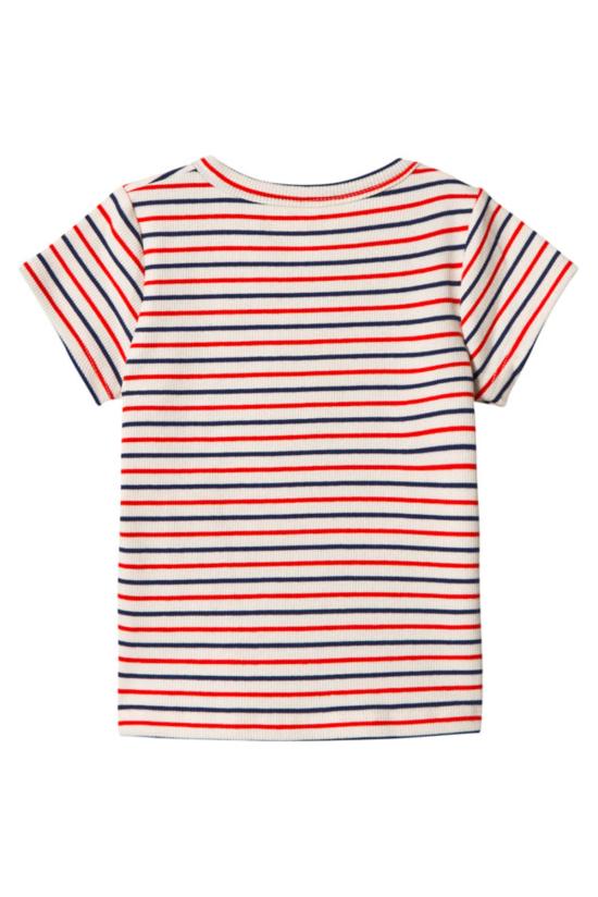  [키즈] 미니로디니 탑 미니 로디니 스트라이프 리브 티셔츠 오프 화이트 - MINI RODINI